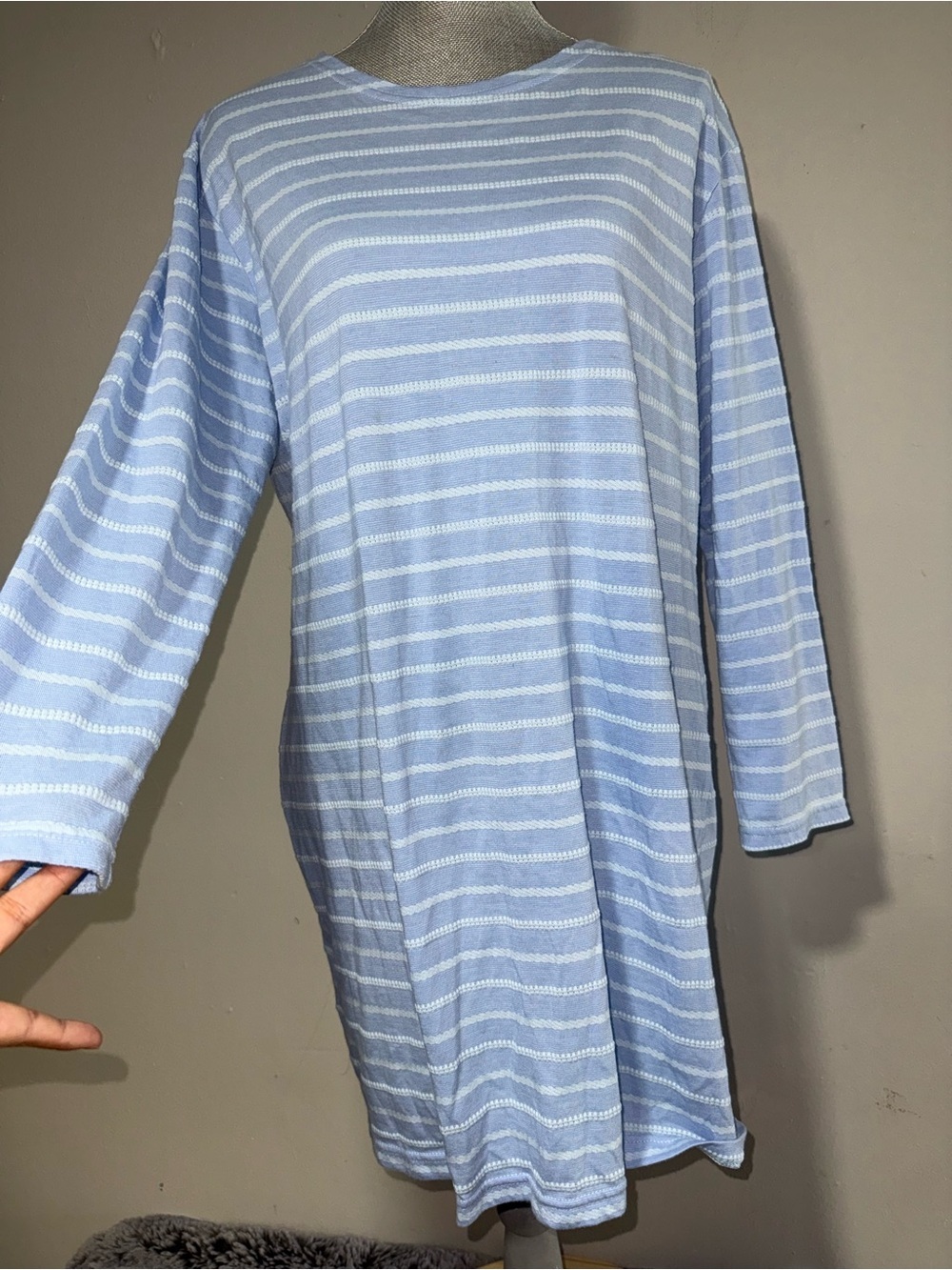 STS SAIL To SABLE Light Blue Striped Long Sleeve Tunic
